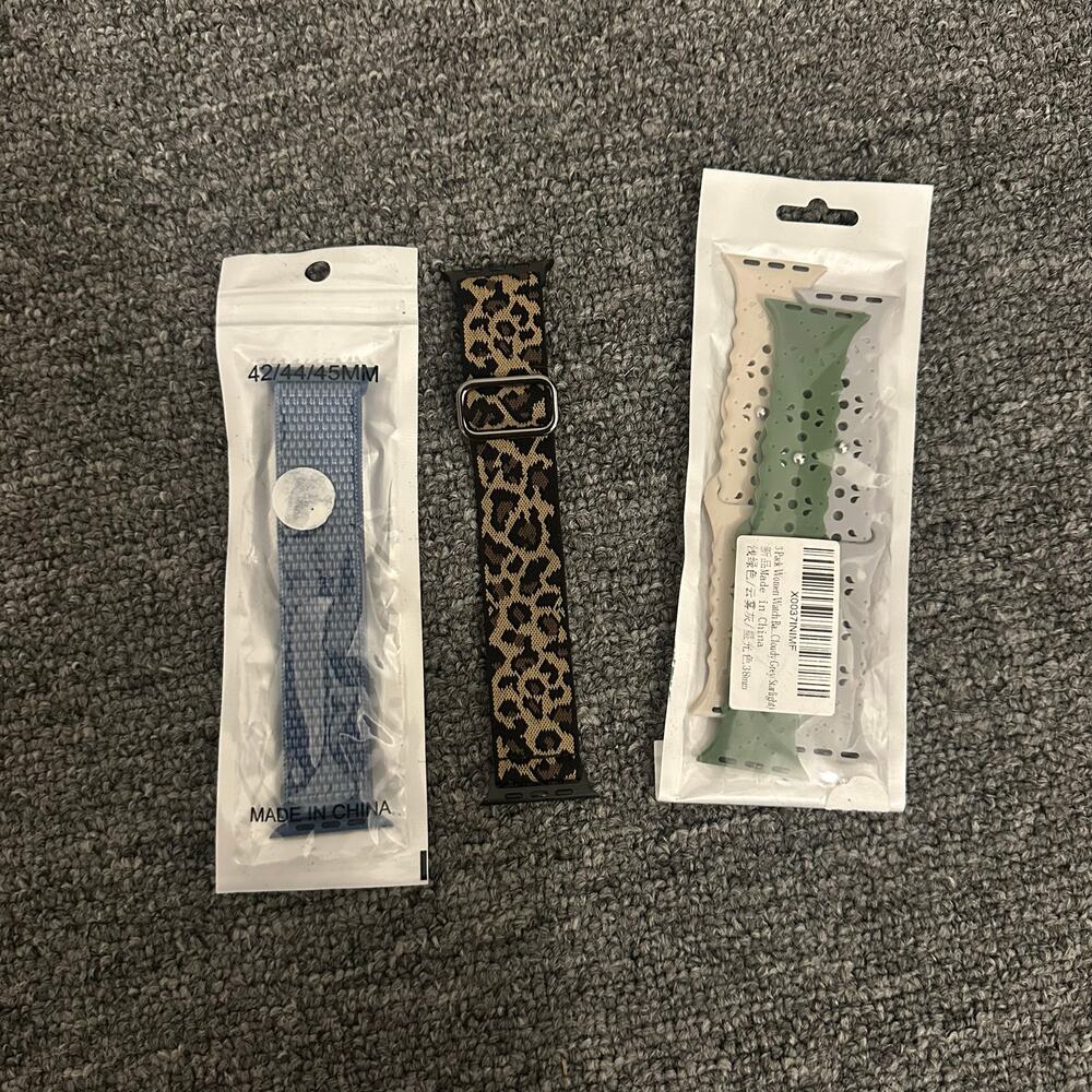 Lot of 5 38mm-45mm replacement bands blue Cheetah Print Floral Smart Watch